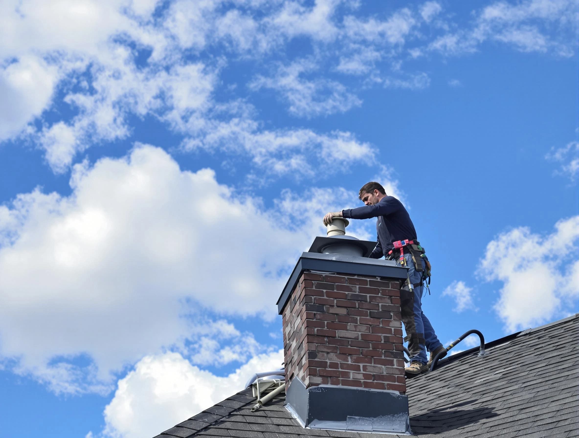 Piscataway Chimney Sweep installing a sturdy chimney cap in Piscataway, NJ