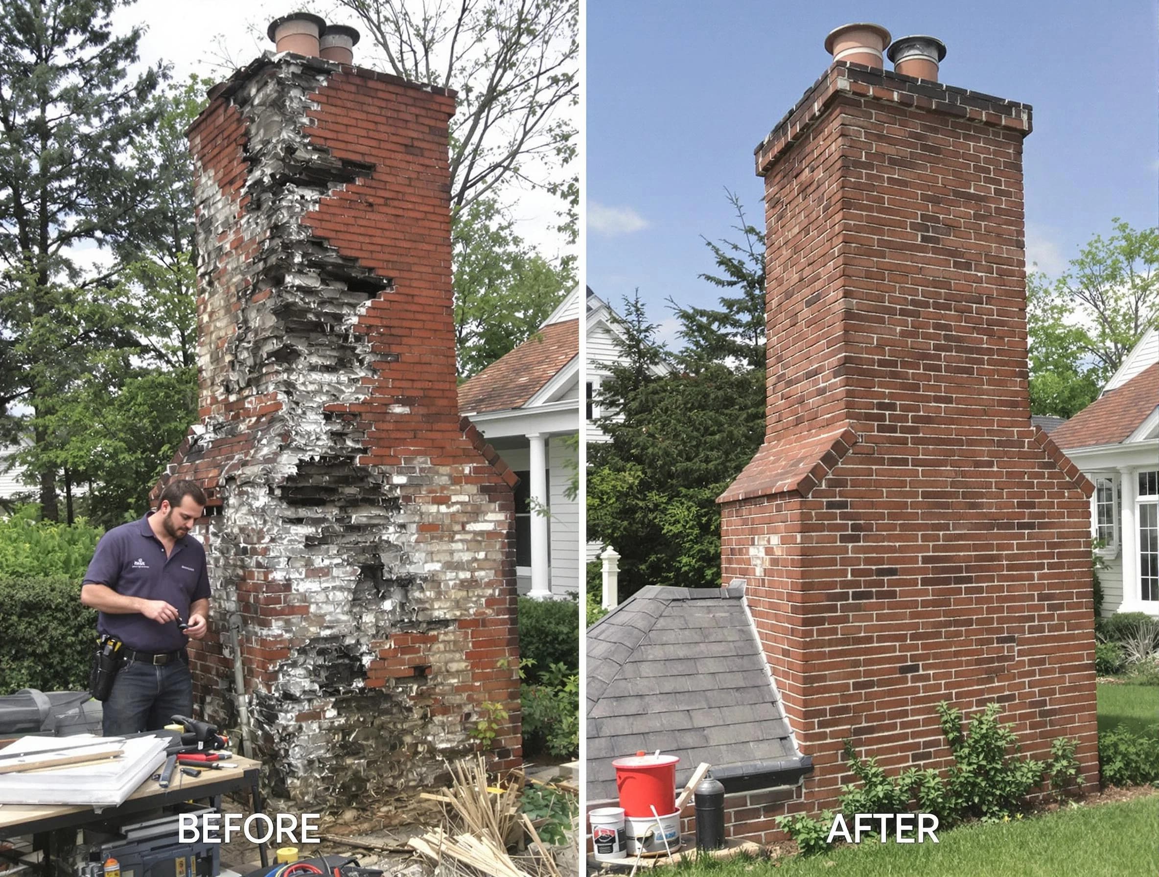 Piscataway Chimney Sweep performing a full chimney restoration in Piscataway, NJ