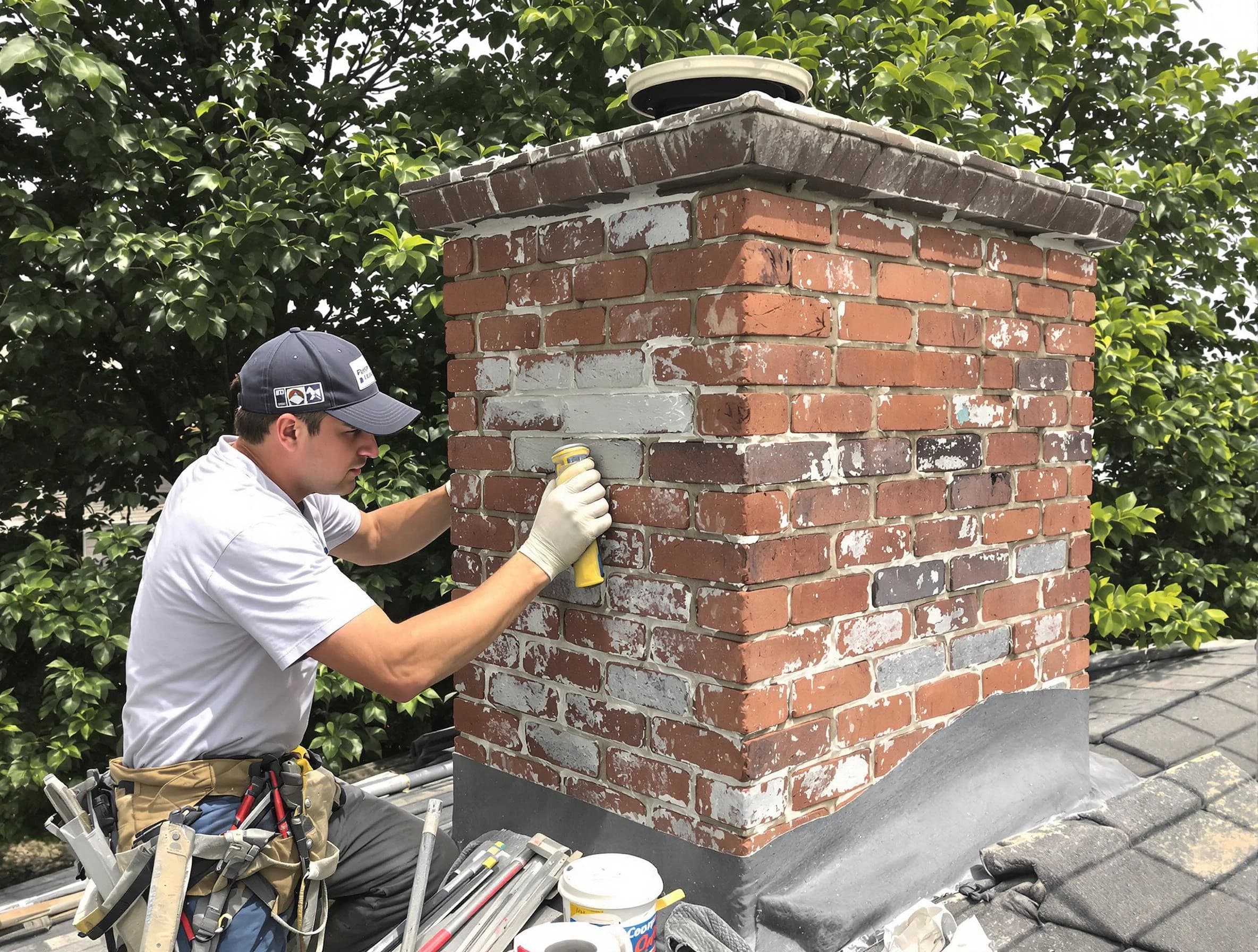 Piscataway Chimney Sweep restoring an aging chimney in Piscataway, NJ