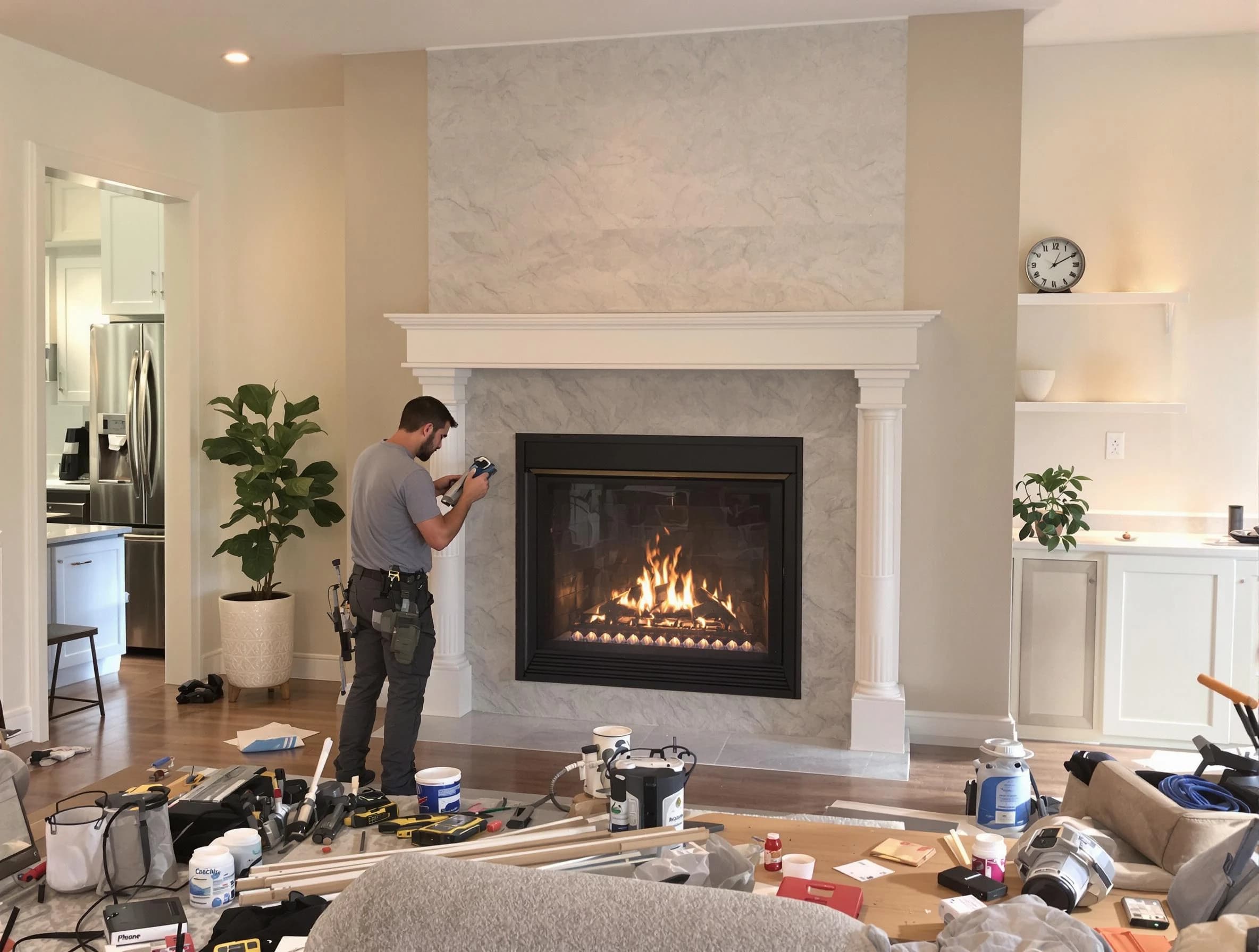 Newly installed fireplace by Piscataway Chimney Sweep in Piscataway, NJ