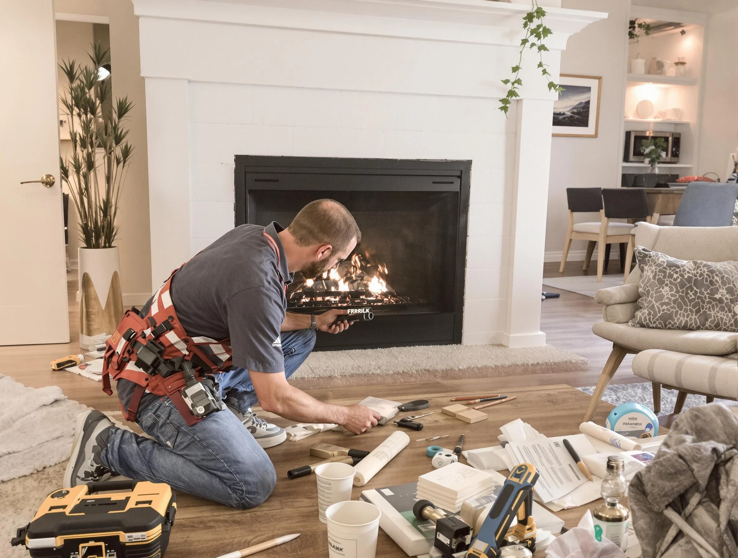 Piscataway Chimney Sweep performing fireplace repair in Piscataway, NJ