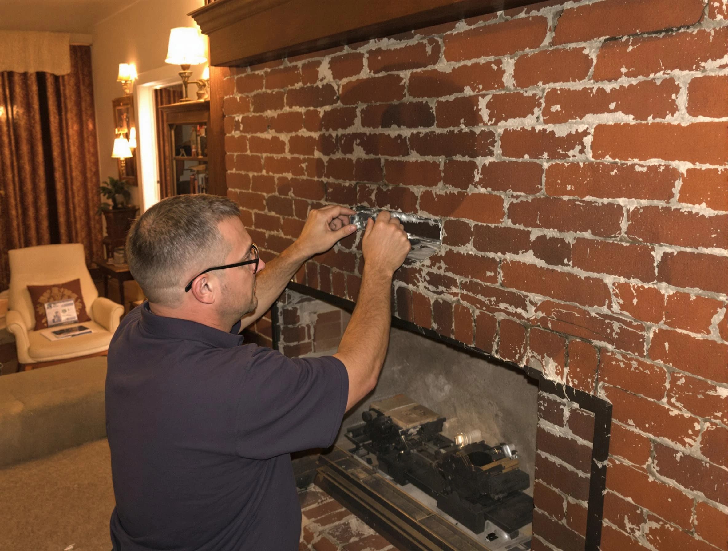 Piscataway Chimney Sweep expert fixing a fireplace in Piscataway, NJ